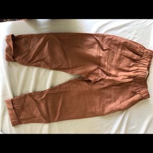 Coral/rust linen pants